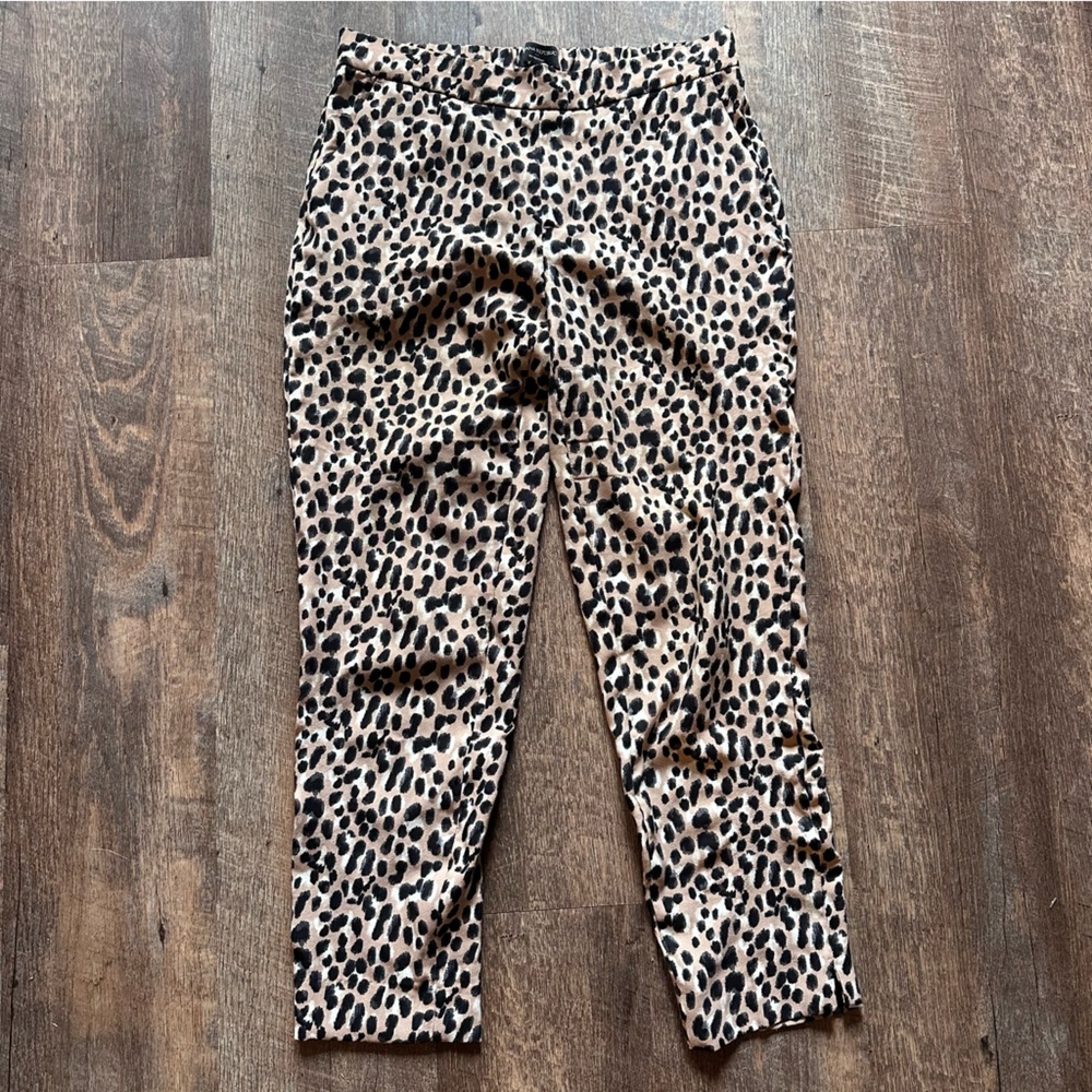 Banana Republic Factory Hayden Pant Sz 4 Leopard Print Ankle Length Stretch